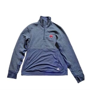 Adidas Miami Redhawks Climalite Jacket Y2k Mens L Gray Coat 1/4 Zip Basketball